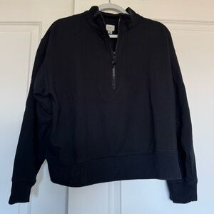 A New Day Black Quarter-Zip Pullover Sweatshirt – Size L